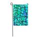 LADDKE Colorful Beautiful Abstract Stained Glass Mosaic Teal and Blue Green Block Garden Flag Decorative Flag House Banner 28x40 inch