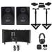 2) Rockville APM5B 5.25 Active Studio Monitors+Stands+Mic+Headphones+Iso Shield