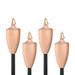 Legends Direct Set of 4 Elegant Premium Metal Torch 53 Tall- Tiki Style /w Snuffer Fiberglass Wick & Large 20oz Oil Lamp for Deck Patio Lawn Garden Luau (Large Hammered Copper)