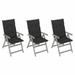 Dcenta 3 Piece Folding Reclining Chair with Cushion Acacia Wood Backrest Adjustable Wooden Garden Dining Chair for Patio Backyard Poolside Outdoor 22in x 27.6in x 43.3in