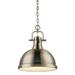 1 Light Chain Pendant in Classic Style 16.88 inches High By 14 inches Wide-Aged Brass Finish-Aged Brass Shade Color Bailey Street Home 170-Bel-4159563