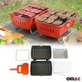 OMAC Charcoal Grill Portable Grill Garden Outdoor Red Picnic Grill 13 Pcs BBQ