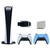 Sony Playstation 5 Digital Edition Console (Japan Import) with Extra Blue Controller and 1080p HD Camera Bundle with Cleaning Cloth