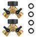 2pcs Garden Hose Splitter 2 Way Double Tap Connector Heavy Duty Brass Garden Hose Adapter Y Valve Splitter Faucet Female Connector 2 Way Garden Hose for 3/4 Supply Hoses