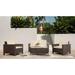 Homall 4 Pieces Outdoor Conversation Sets Patio Rattan Furniture Sets with Glass Table Brown&Beige