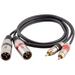 Seismic Audio Dual XLR Male to Dual RCA Male Stereo Cable for Audio Speakers Subwoofer AXFRM-2X3 3 Feet Long