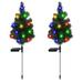 Solar Christmas Decorations Outdoor Christmas Tree Solar 2 Pack Daily Party Outdoor Decoration IP65 Waterproof Solar Flickering Tree Lights for Garden Yard Pathway Decor.