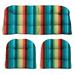 RSH DÃ©cor Indoor Outdoor 3 Piece Tufted Wicker Cushion Set Standard Braymont Multi Color Stripe