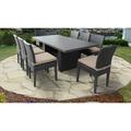 TK Classics Belle Wicker 9 Piece Patio Dining Set with Armless Chairs