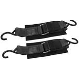 CustomTieDowns 2 Pack 2 Inch Quick Release Transom Tie-Down. Protective Pad With Hook And Loop Security Strap Sewn Under Buckle To Hold Excess Strap.