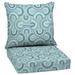 Arden Selections Outdoor Deep Seat Cushion Set 24 x 24 Water Repellant Fade Resistant Deep Seat Bottom and Back Cushion for Chair Sofa and Couch Coastal Blue Geometric