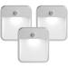 Battery-Powered Motion-Sensing LED Stick-Anywhere Nightlight 3-Pack White 3 Count