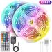 LED Strip Lights 32.8ft RGB 600LEDs Waterproof Light Strip Kits with IR Control 44 Key Suitable for Room TV Ceiling Cupboard Bar Home Decoration