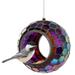 Sunnydaze Round Mosaic Glass Hanging Bird Feeder - 6 - Iridescent Purple