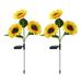 Dezsed Sunflower Solar Lights Clearance Sunflower Solar Lightoos Outdoor 2 Pack Solar Garden Lights Water-proof Solar Flower Lights for Garden s Backyard Patio Yard Decorative Yellow A