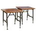 Noble House Ocala Acacia Wood Outdoor Accent Tables in Brown/Black (Set of 2)
