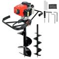 XtremepowerUS 63cc Powered Gas Earth Digger 2 Stroke 3HP 2 Auger Drill Bits 10 12 for Farm Garden