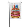 KDAGR Colorful Sixteen Happy Birthday Cake Numbers 16 Pink Sweet Abstract Garden Flag Decorative Flag House Banner 12x18 inch