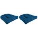 Jordan Manufacturing 19 x 19 Harlow Lapis Blue Solid Square Tufted Outdoor Wicker Seat Cushion with Rounded Back Corners (2 Pack)