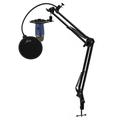 Blue Yeti Nano USB Microphone (Vivid Blue) with Knox Gear Boom Arm Shock Mount and Pop Filter