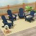 Costaelm Paradise Classic Adirondack Folding Adjustable Chair Outdoor Patio HDPE Weather Resistant (Set of 4) Navy Blue