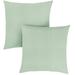 Set of 2 22 Spa Blue Solid Sunbrella Indoor and Outdoor Square Pillow