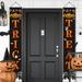 Halloween Front Door Trick or Treat Banner Hanging Halloween Porch Decorations Outdoor for Home Welcome Signs