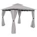 Sunnydaze 10 x 10 Gazebo with Screens and Privacy Walls - Gray