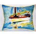 Yellow Sailboat Large Indoor & Outdoor Pillow 16 x 20