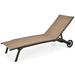 Patiojoy Outdoor Chaise Lounge Chair Patio Lounge Recliner with 6-Position Adjustable Backrest