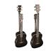 Busuyi Acoustic Electric Guitar 4 String Bass 6 String Lead Acoustic Travel Acoustic Guitar with Classical Metal Heel 41 inch Bass Guitar 39inch Acoustic Double Neck Guitar (TBlack) All Levels