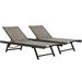 Vivere Urban Foldable Aluminum Outdoor Chaise Lounge - Set of 2 Cocoa