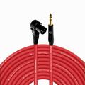 Right Angle XLR Male to 1/4 TRS Male - 100 Feet - Red - Pro 3-Pin Microphone Connector for Powered Speakers Audio Interface or Mixer for Live Performance & Recording