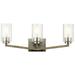-3 Light Bathroom Light Fixture Damp Location Rated with Lodge/Country/Rustic Style-9.25 inches Tall By 24 inches Wide Bailey Street Home