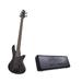 Schecter Stiletto Stealth-5 Bass Guitar in Satin Black with Schecter Hard Case