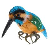 Realistic Handcrafted Fisherman Bird Ornament Landscape Decoration for Cages Tree Bonsai Table