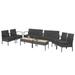 Gymax 8PCS Rattan Patio Conversation Furniture Set Outdoor Sofa Set w/ Black Cushions