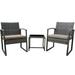 Atlas 3-Piece Rattan Relaxing Furniture Set -Two Chairs With Glass Outdoor Garden Coffee Table- Coffee