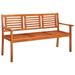 Dcenta 3-Seater Garden Bench Eucalyptus Wood Porch Chair Wooden Outdoor Bench Brown for Patio Backyard Balcony Park Lawn 59.1 x 23.6 x 35 Inches (W x D x H)
