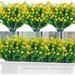 Morttic 6 Bundles Outdoor Artificial Flowers UV Resistant Fake Boxwood Greenery Shrubs Faux Plastic Plants Decor for Indoor Outside Hanging Planter Yard Farmhouse Home Garden Wedding (Yellow)