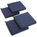 Blazing Needles 20 x 19 in. Solid Outdoor Spun Polyester Chair Cushions Azul - Set of 4