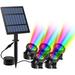 T-SUN 5 IN 1 Solar Pond Lights LED Outdoor Spotlight Submersible Fountain Underwater RGB Aquarium Light Color Changing & Fixed Color IP68 Waterproof for Garden Pond Pool Decoration (Long press)