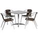 Bowery Hill 5 Piece Square Patio Dining Set in Aluminum and Brown