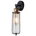 Cusp Barn Modern Industrial 1 Light Wall Light with Black Metal Finish Wire Cage Frame