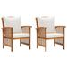 vidaXL Patio Chairs 2 pcs Solid Acacia Wood