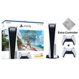 TEC Sony PlayStation_PS5 Gaming Console(Disc Version) with Horizon: Forbidden West Game and Extra Controller Bundle