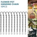 HOTBEST 10pcs Replacement Hanging Chains 9.5 Steel Hanging Basket Chain Garden Plant Hanger Chains with Hook Clip Home Hanging Extension Chain for Bird Feeders Wind Chimes