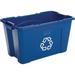 Rubbermaid Commercial Products FG571473BLUE Stackable Recycling Bin 14 Gallon Blue