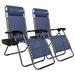 Ktaxon 2PCS Folding Zero Gravity Reclining Lounge Chairs Outdoor Beach Patio Yard Blue