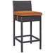 Modern Contemporary Urban Design Outdoor Patio Balcony Bar Stool Chair Orange Rattan